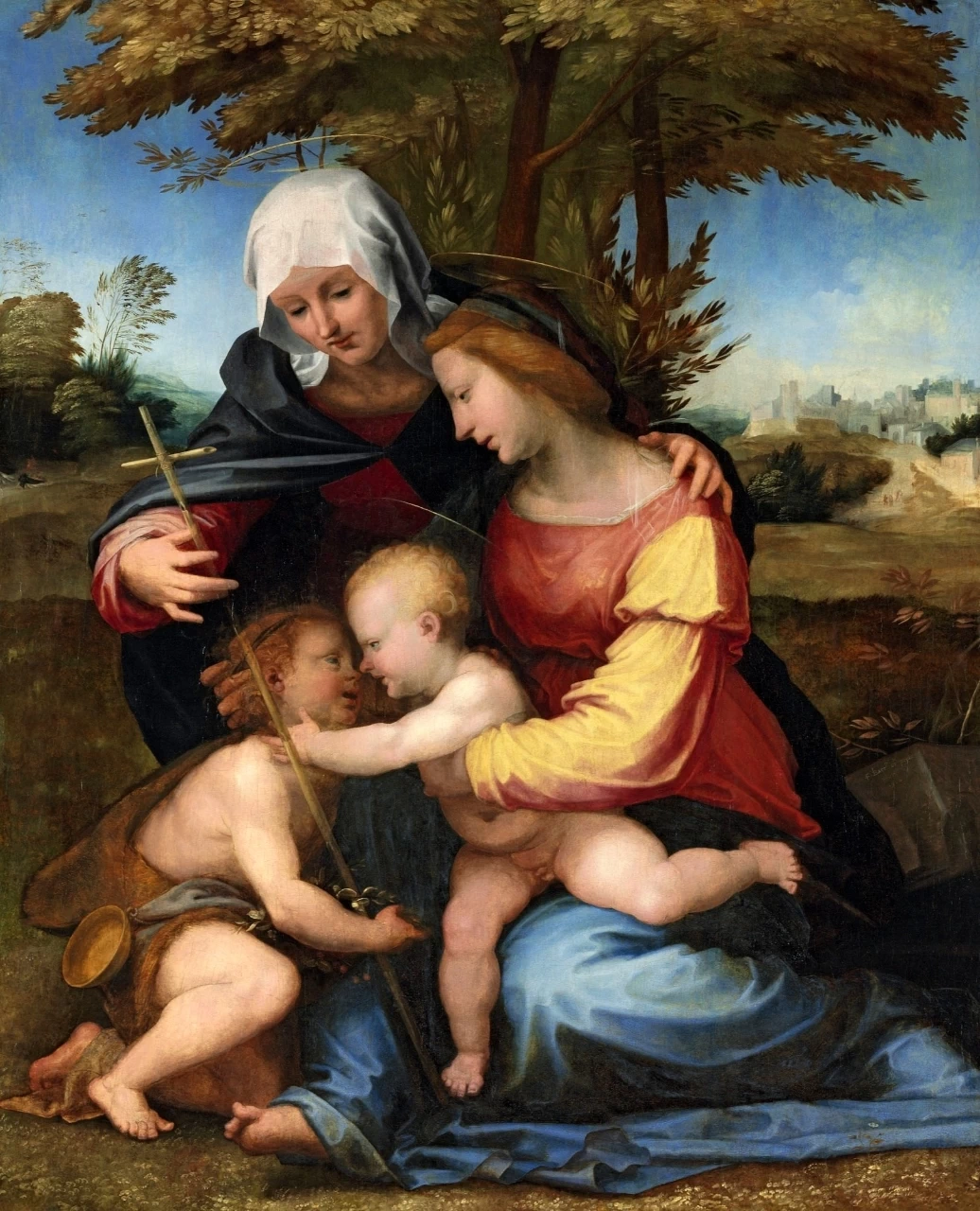 La Madonna col Bambino in un paesaggio con Santa Elisabetta e San Giovanni Battista Bambino